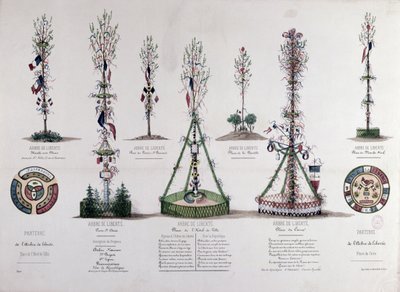 Arbres de la Liberté plantés à Paris en 1848 - French School