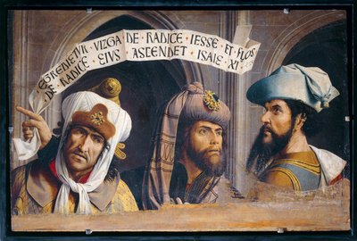 Trois Prophètes. Panneau fragmentaire représentant les trois prophètes de l