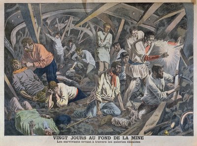 Vingt jours au fond de la mine, de Le Petit Journal, avril 1906 - French School