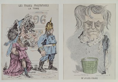 Deux caricatures de Jules Favre (1809-80) 1870-71 - French School