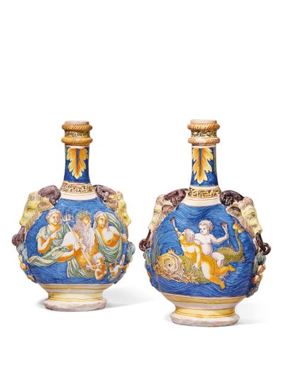 Deux gourdes, Nevers, c.1680-1700 - French School