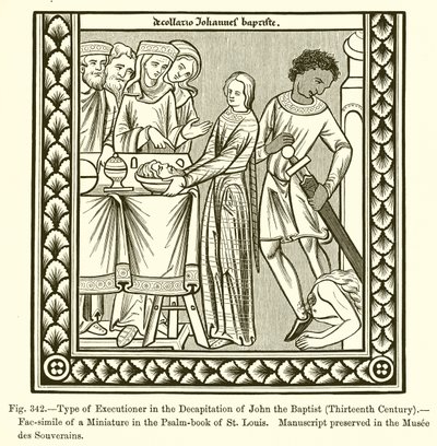 Type de bourreau dans la décapitation de Jean-Baptiste - French School