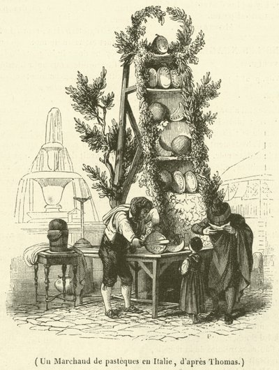 Un Marchand de pastèques en Italie - French School