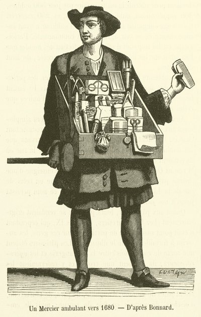 Un Mercier ambulant vers 1680 - French School