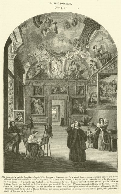 Un salon de la galerie Borghèse - French School