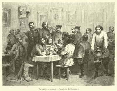 Un traktir ou cabaret - French School