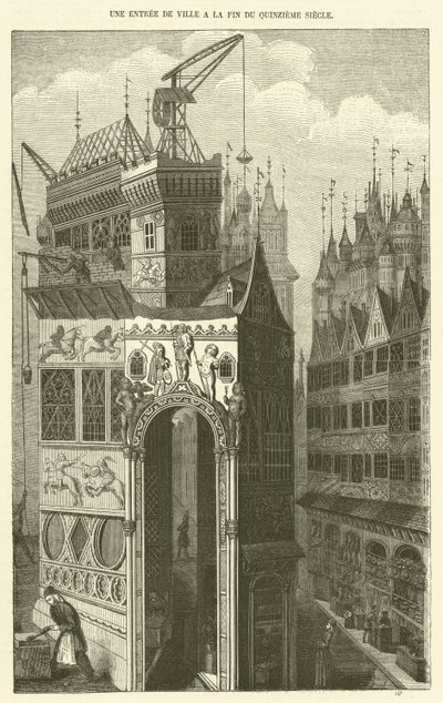 Une Entree de Ville a la Fin du Quinzieme Siecle - French School