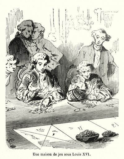 Une maison de jeu sous Louis XVI - French School