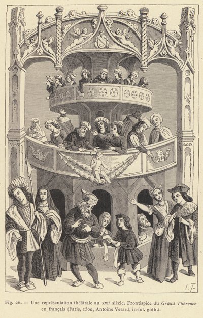Une représentation théâtrale au XVIe siècle - French School