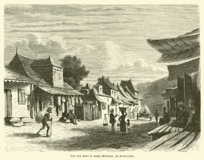 Une rue dans le camp Malabar, au Port-Louis - French School