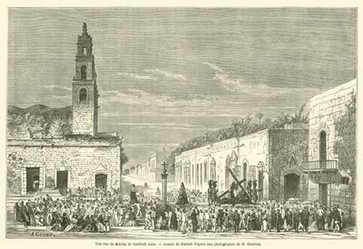 Une rue de Mérida le vendredi saint - French School