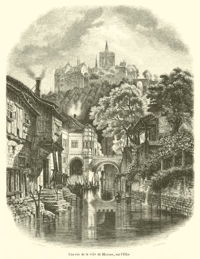 Une rue de la ville de Meissen, sur l
