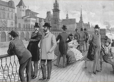 Exposition Universelle de 1900 à Paris : la rue des nations. - French School