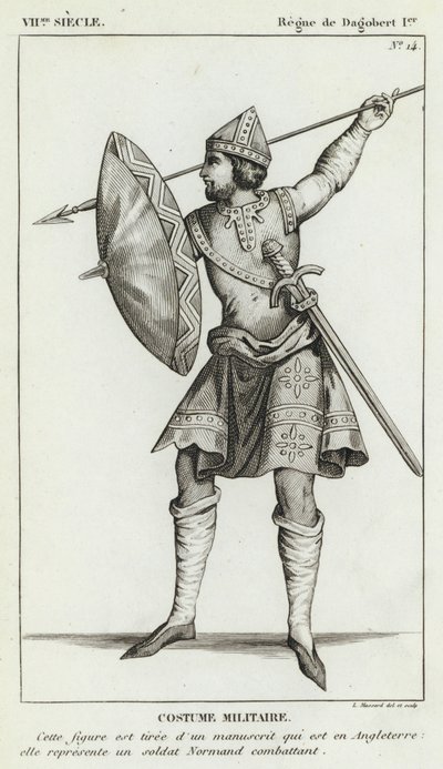 VIIe siècle, Règne de Dagobert Ier, Costume Militaire - French School