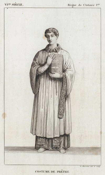 VIe siècle, Règne de Clotaire Ier, Costume de Prêtre - French School