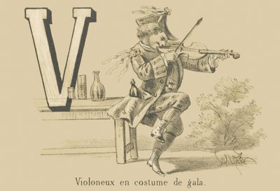 V : Violoniste en costume de gala - French School