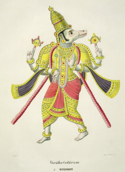 Varaha, gravé par de Marlet - French School