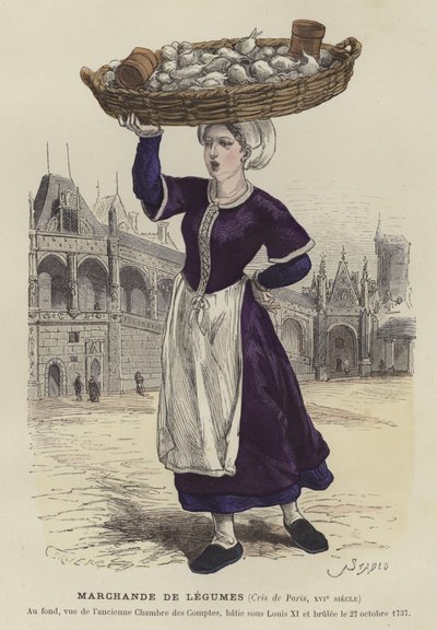 Marchand de légumes, 16ème siècle - French School