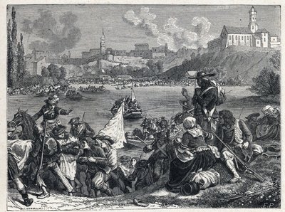 Guerre de Vendée (1793-1796) : les Vendéens, battus à la bataille de Cholet, retournent à la Loire le 18 octobre - French School