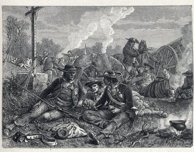 Guerres de Vendée (1793-1796) : campement des insurgés vendéens. - French School