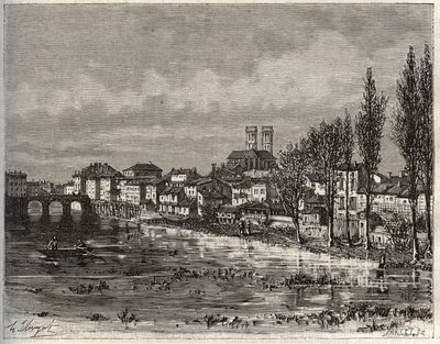 Verdun - Morbihan en Bretagne - gravure dans "La France illustrée" par V.A. Malt-Brown. 1884 - French School