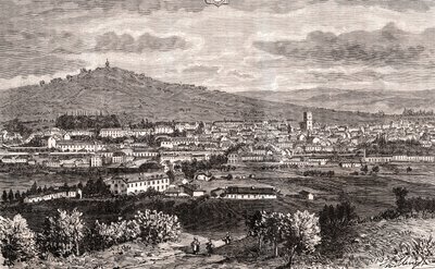 Vesoul - commune du Grand Est de la France, préfecture du département de la Haute-Saône dans la région de Bourgogne-Franche-Comté - gravure dans « France illustrée : géographie, histoire, administration statistique » par V.-A. Malte-Brun. 1884 - French School