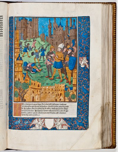 Vespasien réprime la révolte en Galilée, 67 ap. J.-C. (impression en couleur) - French School