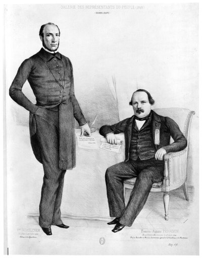 Victor Schoelcher et François-Auguste Perrinon, députés de la Guadeloupe et de la Martinique, 1849 - French School