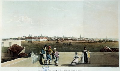 Vue de Buenos Aires en Argentine. Lithographie de Vidal (1820) 19ème siècle. Paris, Bibliothèque Latino-Américaine - French School