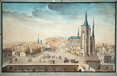 Vue de Dourdan par un Prisonnier, vers 1800 - French School