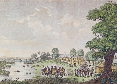 Vue de Joal, port de commerce du Royaume de Sine, Sénégal, c.1810 - French School