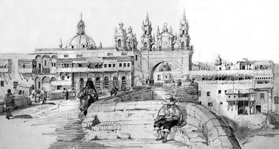 Vue de Lima, Pérou, vers 1850 (gravure) - French School