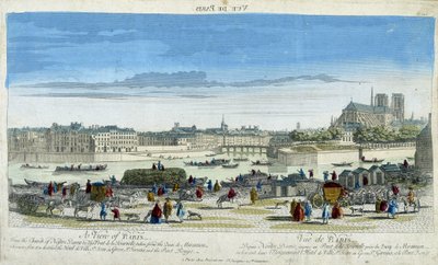 Vue de Paris et de Notre-Dame, en prenant les quais de l