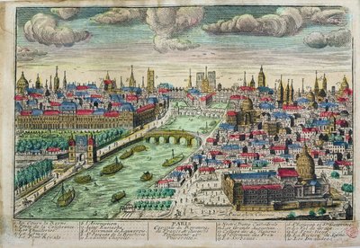Vue de Paris et de la rivière Seine - French School