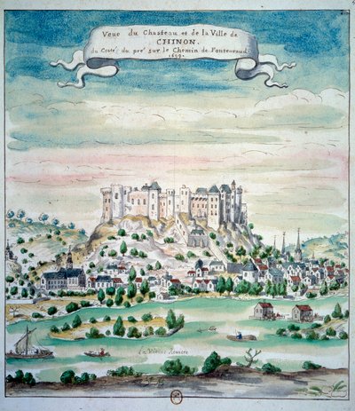 Vue du Château de Chinon - French School