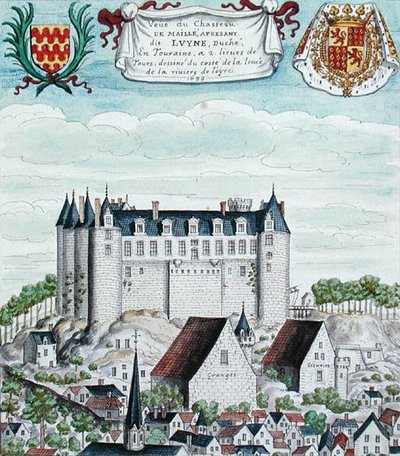 Vue du Château de Maillé en Touraine - French School