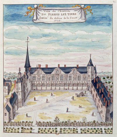 Vue du Château de Plessis-les-Tours en Touraine, 1699 - French School