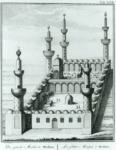 Vue de la Grande Mosquée de Médine avant la profanation des tombes par la secte wahhabite, de Description de l