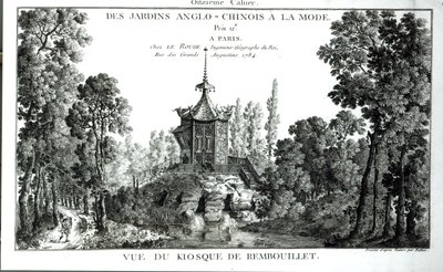 Vue du kiosque à Rambouillet, de Jardins Anglo-Chinois à la mode par George Louis le Rouge, publié en 1775-78 - French School