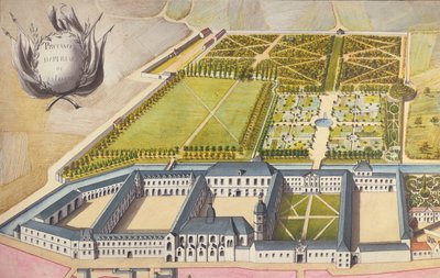 Vue du Prytanée Impérial, anciennement le Collège des Jésuites à La Flèche, vers 1810 - French School