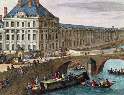 Vue de la Seine au Port Royal (détail) - French School