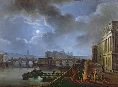 Vue de la Seine depuis la rive gauche, fin du XVIIIe siècle - French School