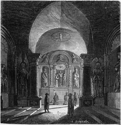 Vue de la chapelle de Saint-Antoine, dans la mine de sel de Bochnia, Pologne - French School