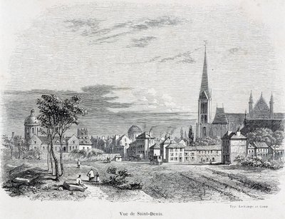 Vue de la ville de Saint Denis, début du 19ème siècle - French School
