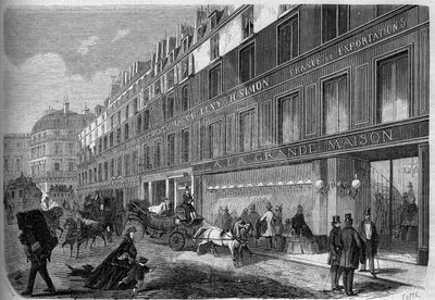 Vue de la façade de "La Grande Maison", usine de vêtements. Paris - French School