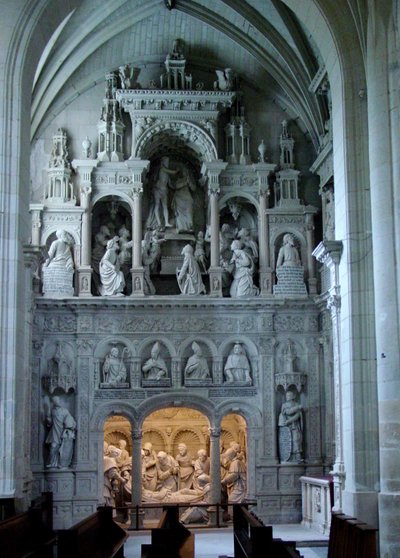 Vue du transept nord avec des scènes de la Vie de la Vierge - French School