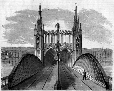 Vue du pont ferroviaire sur le Rhin reliant Kehl (Allemagne) à Strasbourg (France) - French School