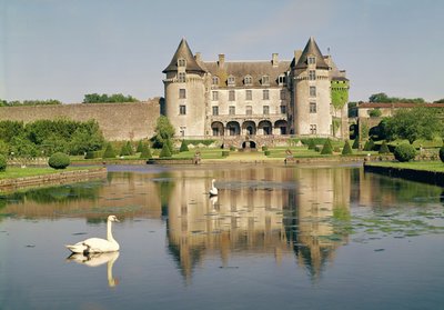 Vue de la façade ouest du château - French School