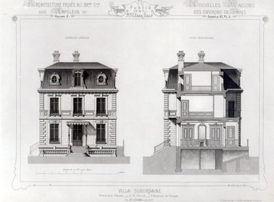 Villa Suburbaine, Premier Chasse à St. Cloud, de Architecture Privée au XIXe siècle - French School