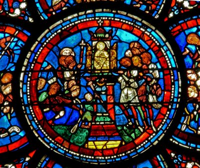 Vierge Marie - Priant devant sa statue - French School